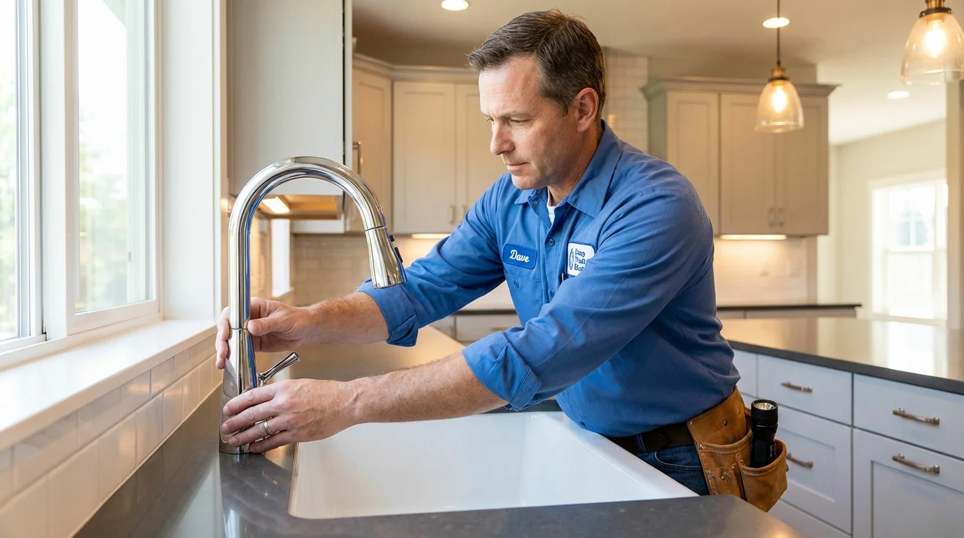 Kitchen faucet installation by Johns Plumbing LLC in Vilonia