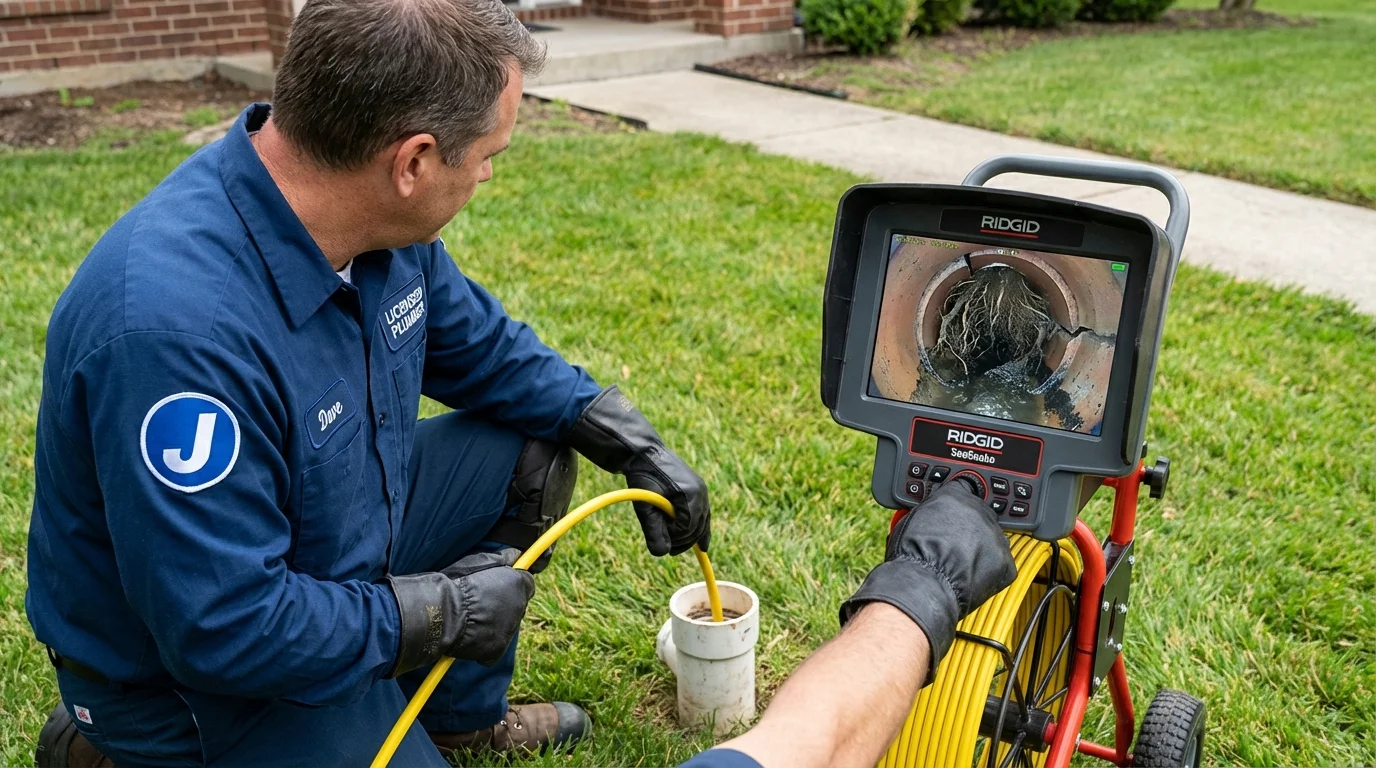 Sewer camera inspection being performed by Johns Plumbing LLC in Vilonia